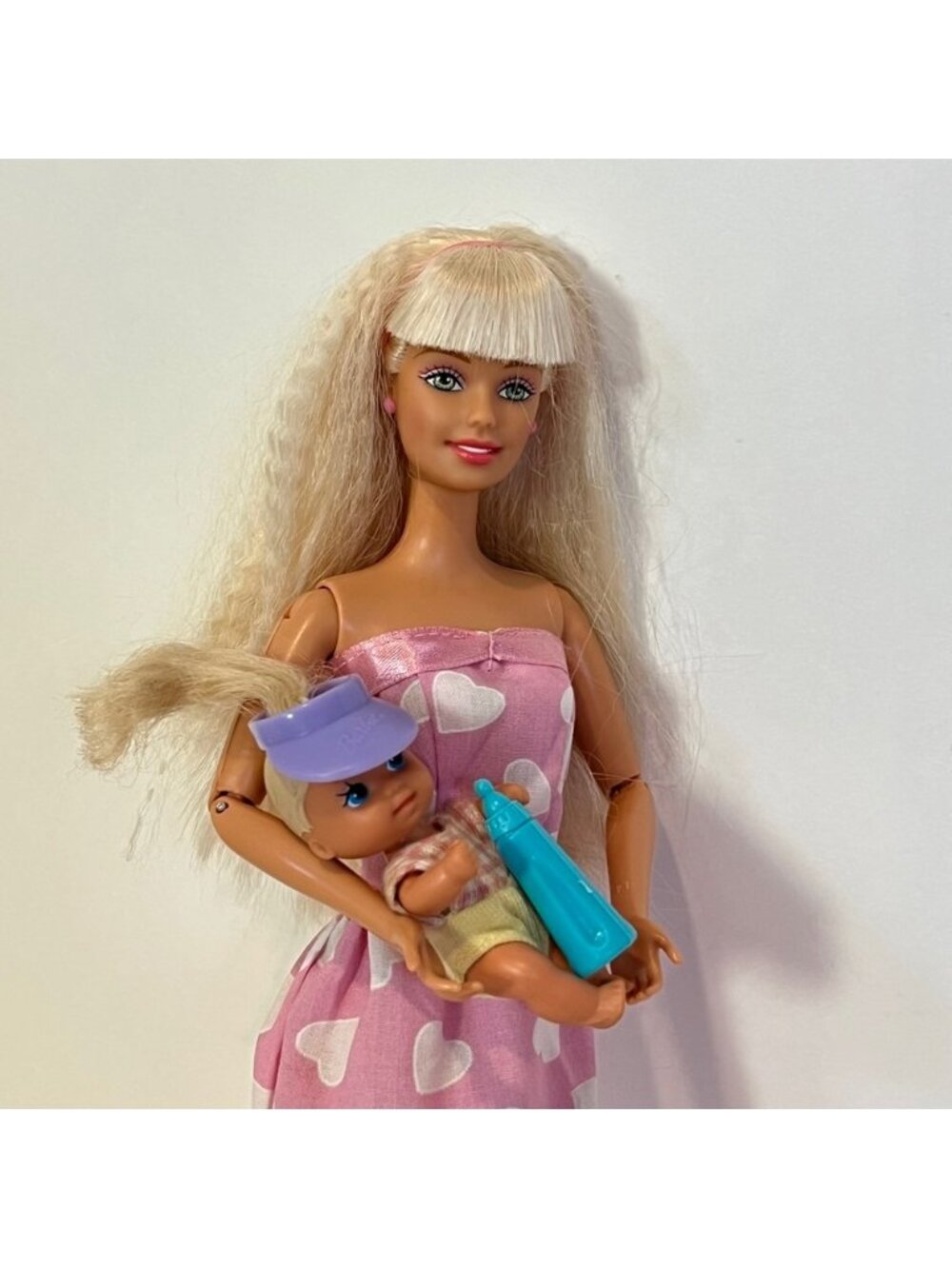 Vintage 2001 Stroll N Play Barbie Doll Redressed Baby Krissy 1973 Mom Daughter